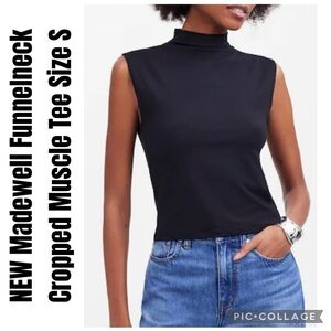 NEW Madewell Funnelneck Cropped Muscle Tee Size S